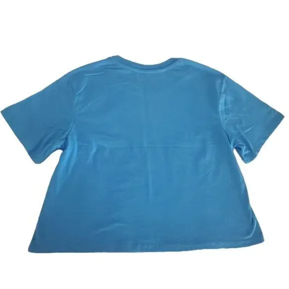Nickelodeon womens crop top crew neck short sleeve size small blue color new - Picture 3 of 7